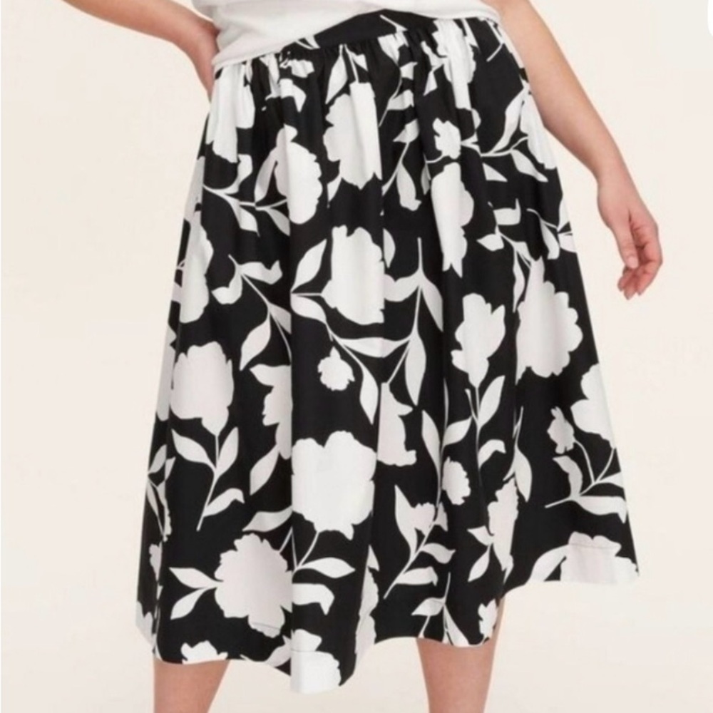 Kate Spade Black and White Floral Midi Skirt - Picture 3 of 3